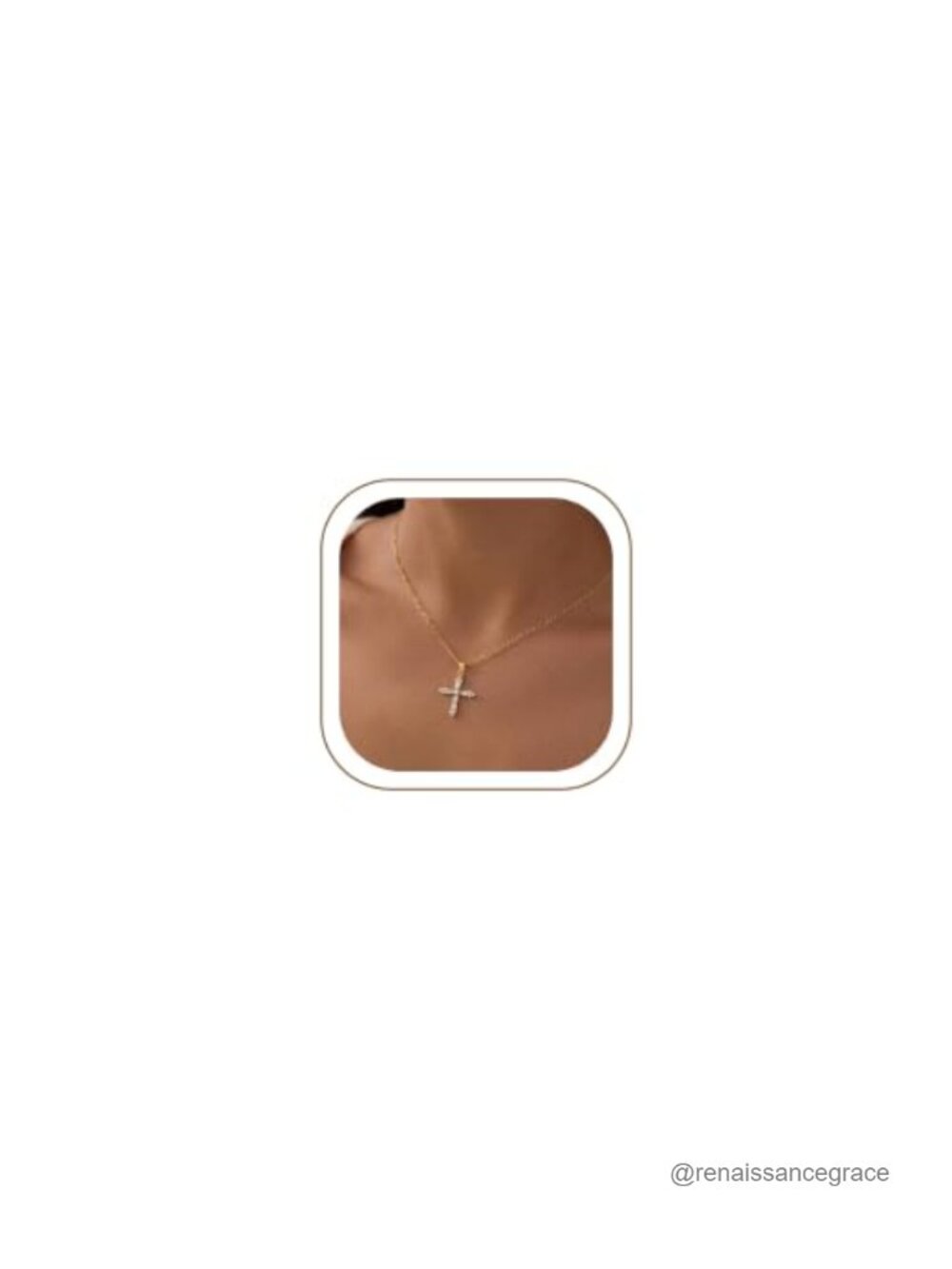 Dainty 14K Gold Plated Silver Plated Cross Necklace Choker for Women